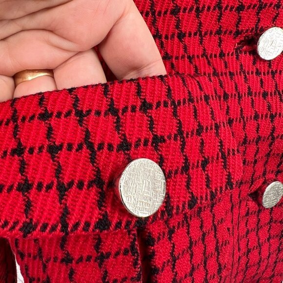 Manor-Bourne for I. Magnin & Co Vintage 60s Red Jacket Jackie O Size M/L - Picture 4 of 15
